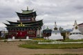 In the Ivolginsky Datsan there is a Buddhist Green Palace Royalty Free Stock Photo